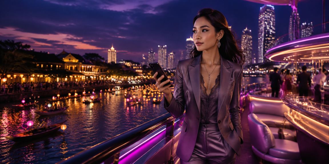 Không gian giải trí VIP ban đêm tại Sài Gòn với ánh đèn neon rực rỡ